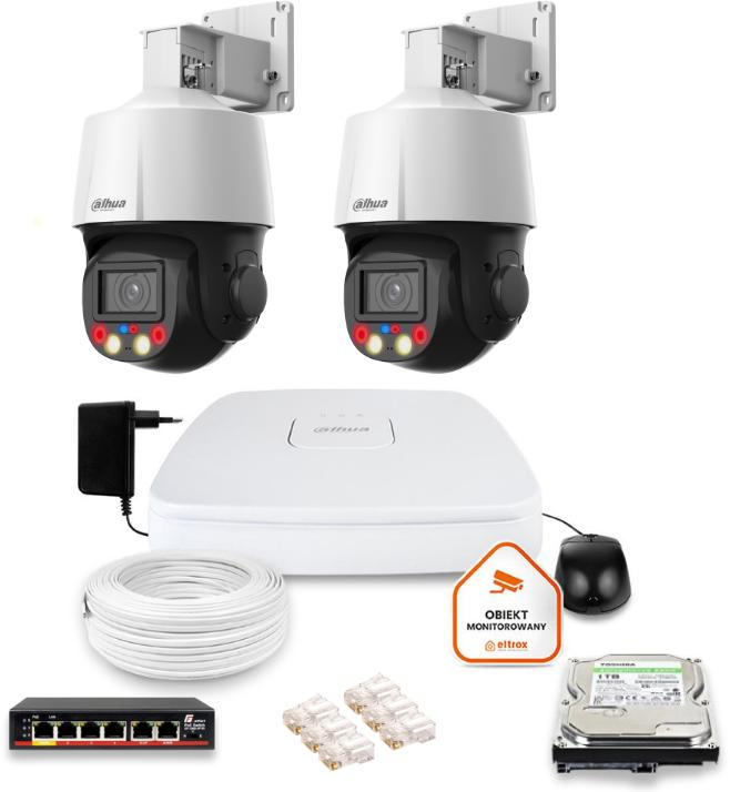 Dahua IP surveillance set with 2 4MP PTZ cameras and 1TB drive