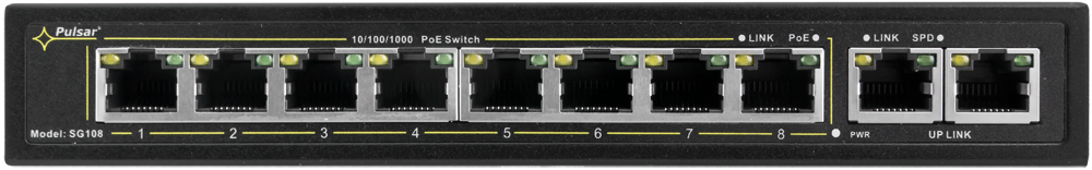 Switch POE PULSAR SG108 10-PORTS (8xPoE + 2xUPLINK)