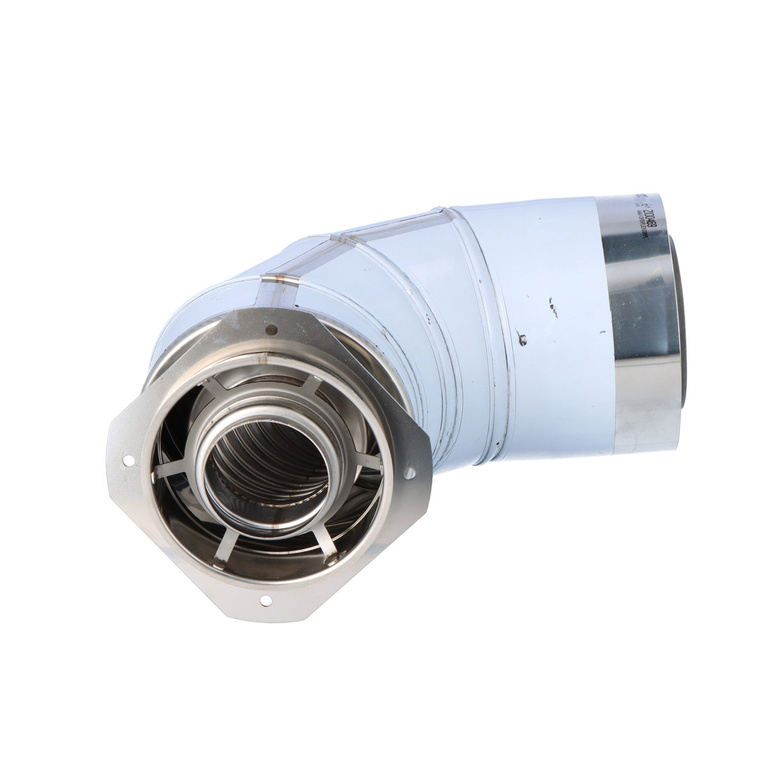 Concentric air and flue elbow 87° DN80/125 with mounting flange