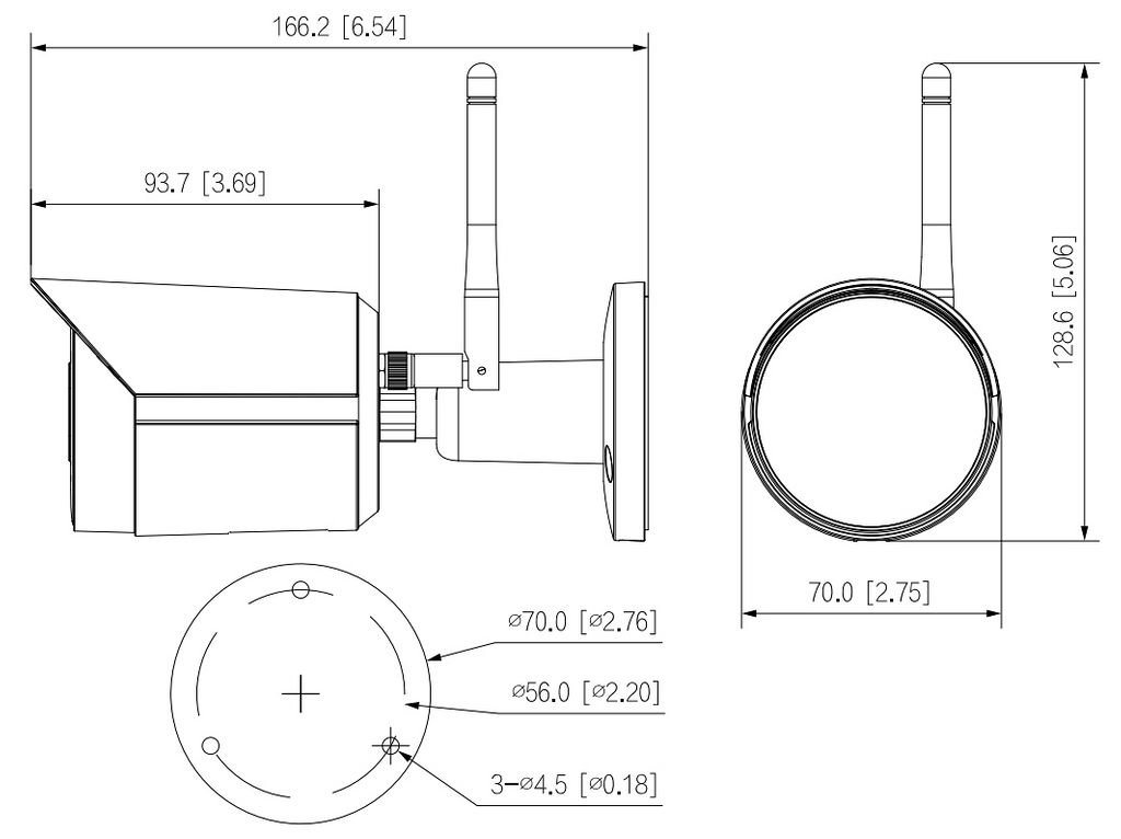 CAMÉRA IP DAHUA IPC-HFW1230DS-SAW-0280B