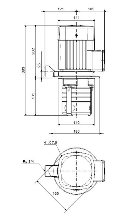 Bomba sumergible MTH2-5/1 A-W-I-AQQV 230/400V 50/60 para condensados y refrigerantes