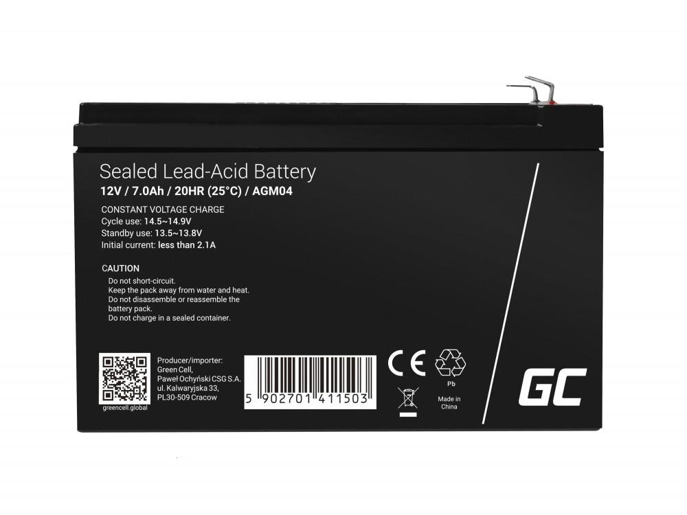 AGM akkumulátor Green Cell VRLA 12V 7Ah