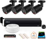 DAHUA IP felügyeleti készlet 4x IPC-HFW2849S-S-IL-0280B-BLACK 8MPX kamera
