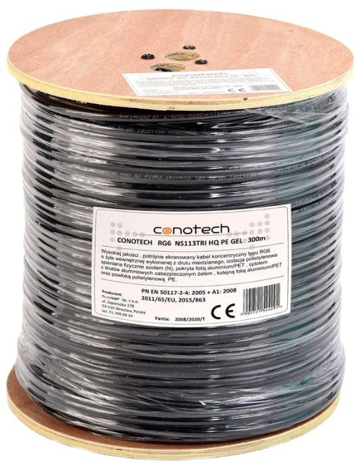 NS113TRI HQ PE ELECTRICATED CONCENTRATION CABLE Black 300m