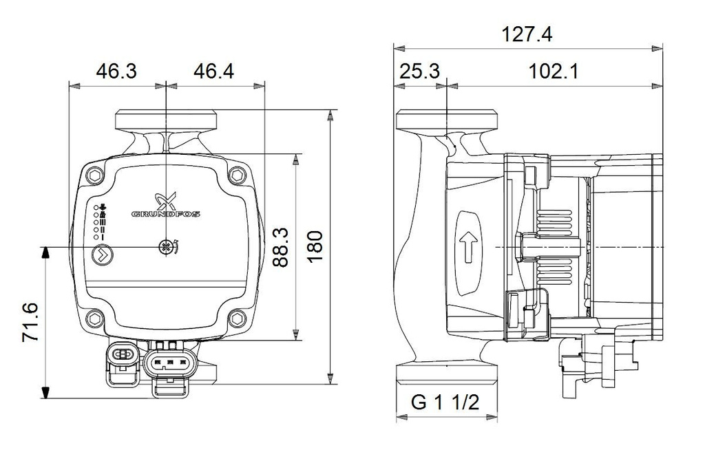 PUMP ALPHA1L 25-60 180 1x230V 50Hz 6H