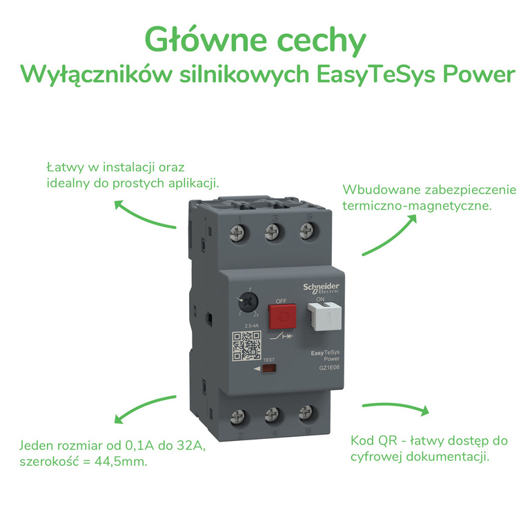 GZ1E motor circuit breaker pushbutton drive I=17-23A box terminals