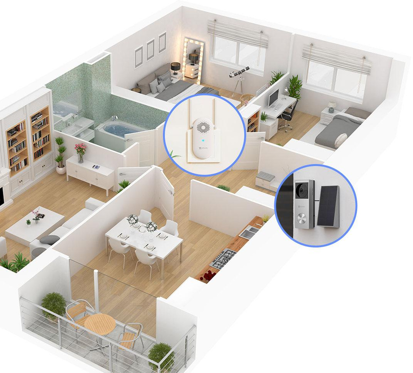 Ezviz HP3 Pro 3MPx campana de vídeo con panel solar