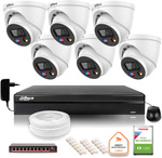 Dahua TIOC 5mpx 2K IP-Überwachungsset mit 6 Kameras IPC-HDW3549H-AS-PV-0280B-S5 DVR mit Festplattenlaufwerk für Dauerbetrieb