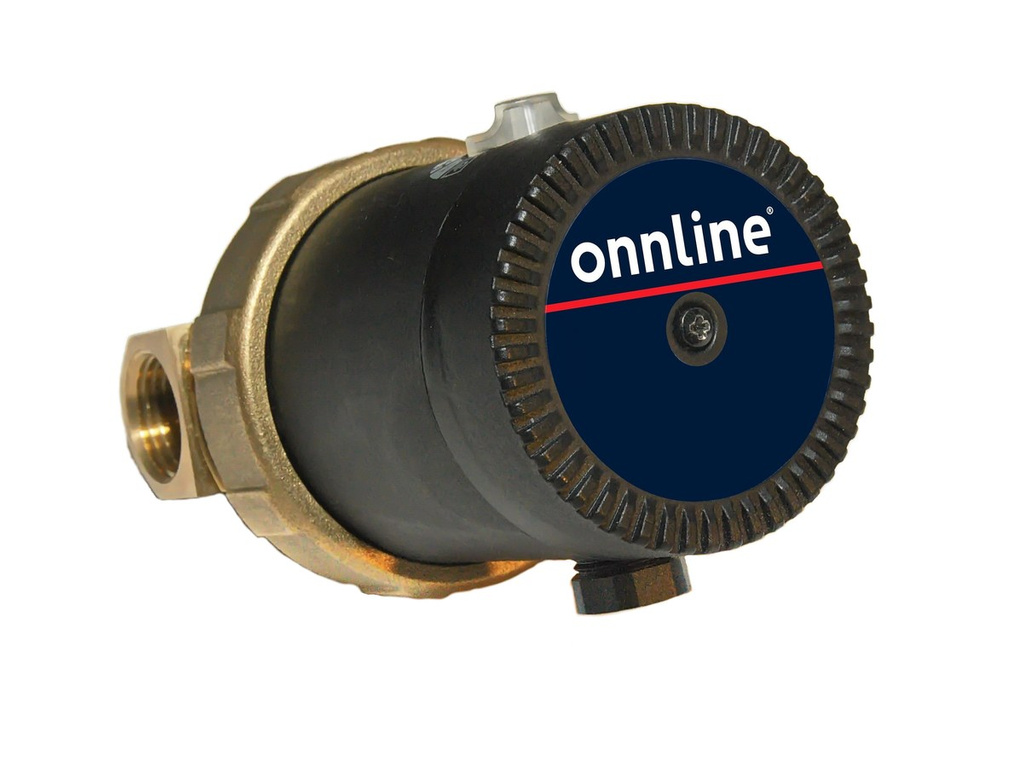 Elektronické oběhové čerpadlo na pitnou vodu, Onnline Pro 15-1/65 B, se závitovým připojením 1Rp 1/2 palce, kompletní se zpětným ventilem a ochranným krytem