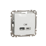 USB charging socket A+C 2.4A, white SEDNA DESIGN