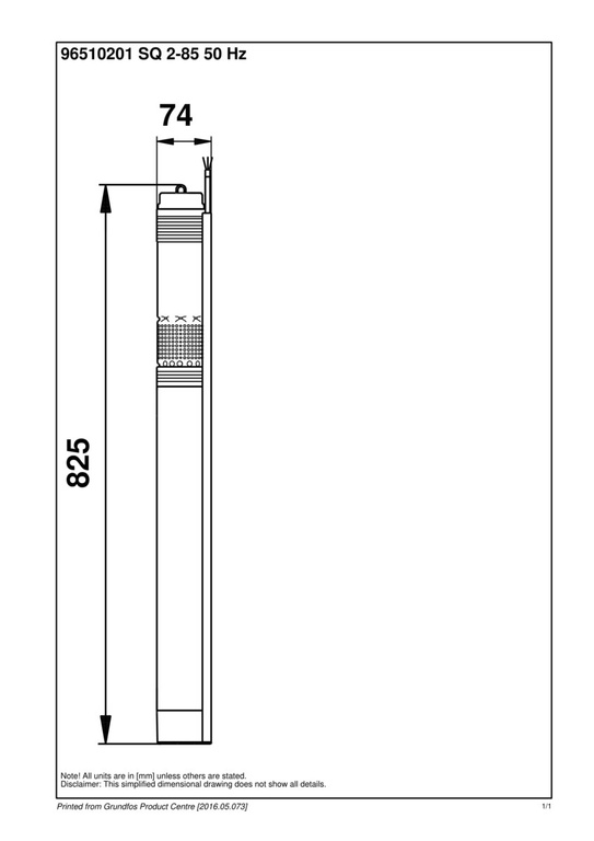 Pompe submersible SQ 2-85 1,15kW 1x230V 50/60Hz