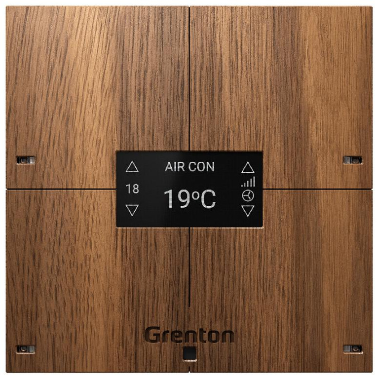 Ecran tactile SMART PANEL 4B bois foncé Grenton