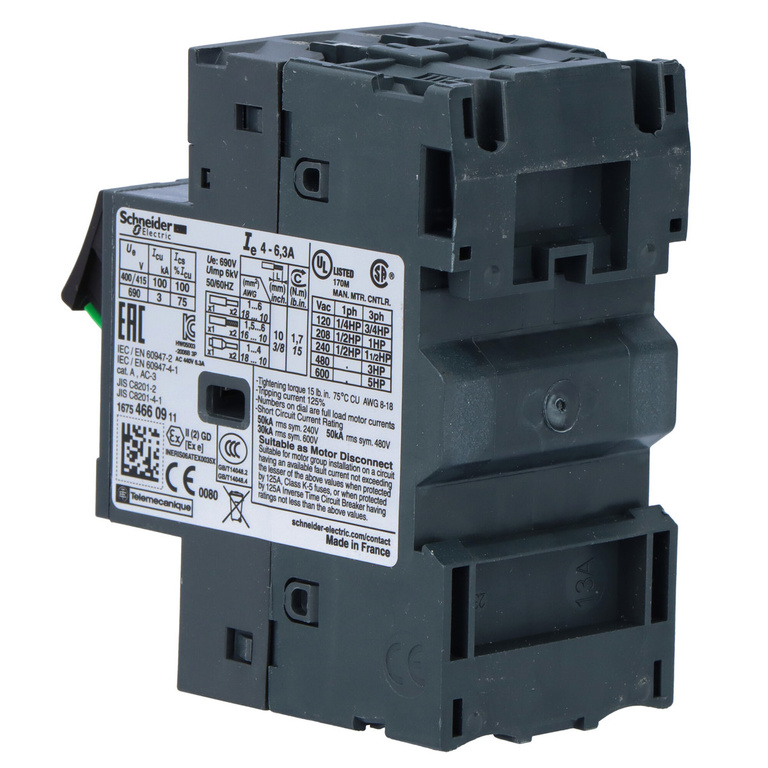 Magnetic-thermal motor circuit breaker 4.0-6.3A