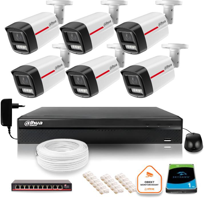 Sada 6 venkovních kamer LED WizColor 2K s nočním viděním na 50 m od společnosti Dahua