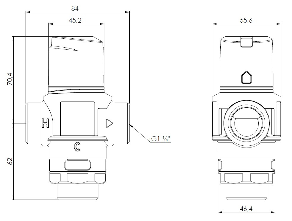ATM 883 DN25 G1 1/4 35-60°C Kvs 4.2