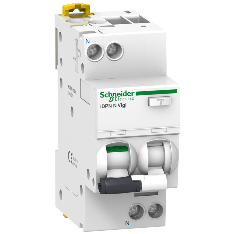 Residual current circuit breaker with overcurrent segment iDPNNVigi-C16-30-AC C 16A 1N-pole 30 mA AC type