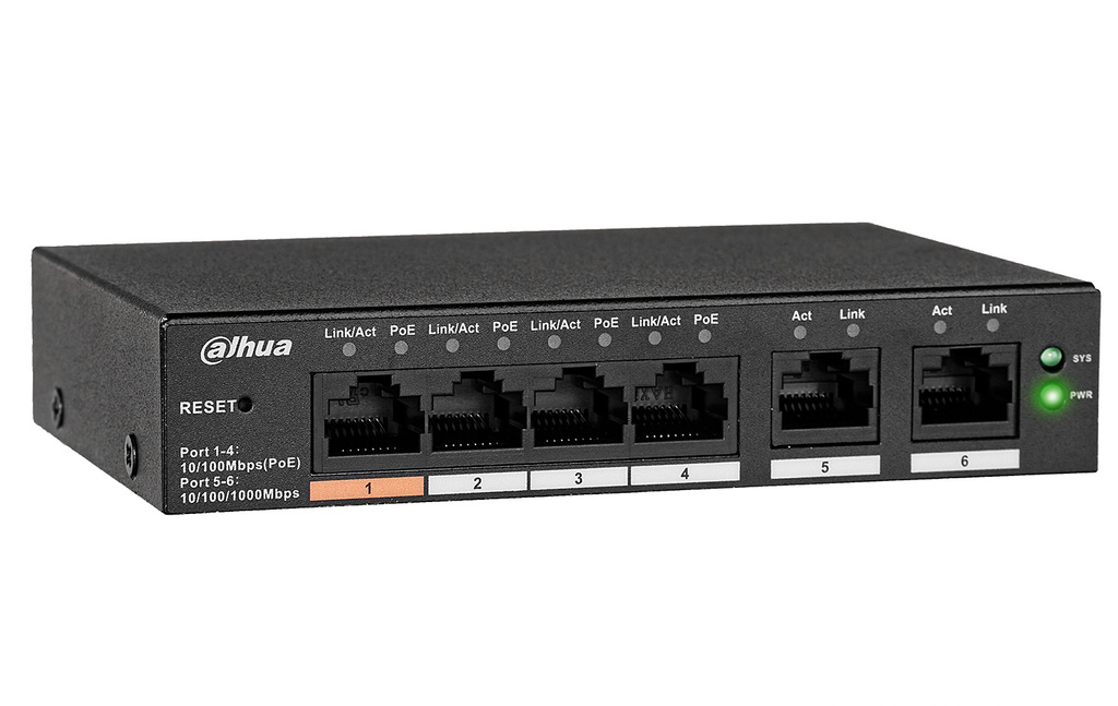 Switch Dahua CS4006-4ET-60 - 6-port switch PoE Ethernet 60W