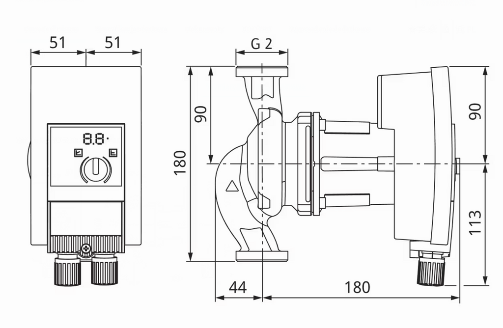 Pompă de circulație Wilo Yonos MAXO Z 30 0.5 7 PN10 pentru apă potabilă și caldă