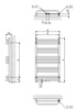 ONNLINE PBM 500x1220 Badheizkörper, Heizleistung: 571W (75/65/20), Abstand: 50mm, Anschlussart: Z8 (unten Mitte), Farbe: weiß RAL9016,