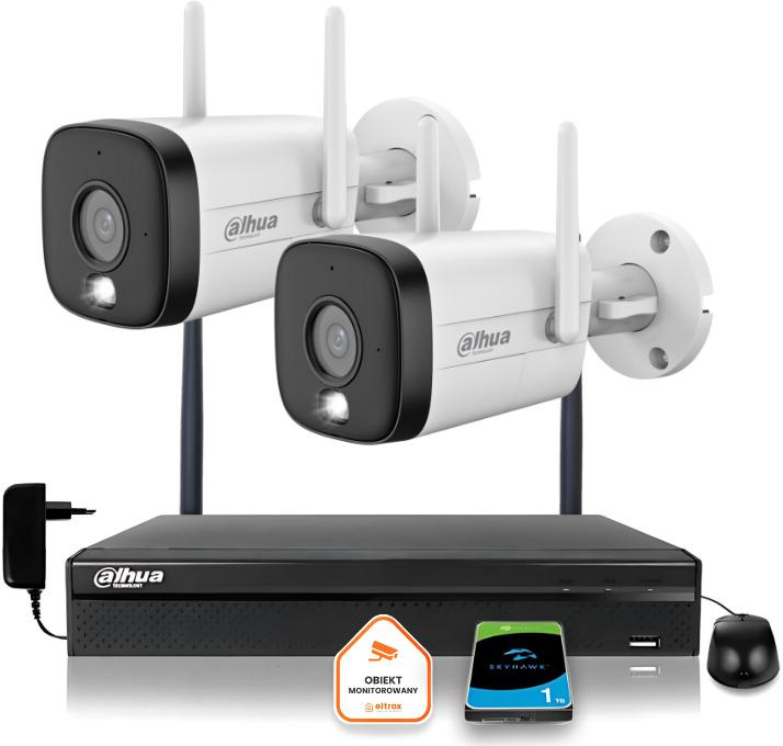 Dahua IP övervakning set två Wi-Fi 5MPx kameror aktiv IR LED avskräckande 30 meters räckvidd