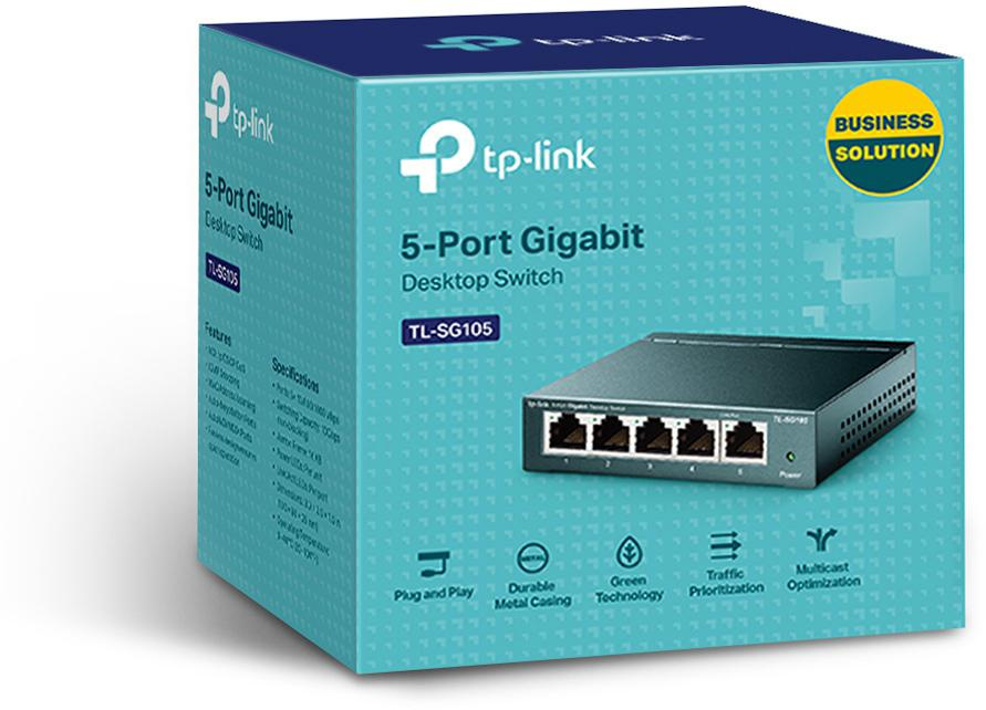Switch TP-Link TL-SG105 5-Portowy Gigabitowy Metalowy