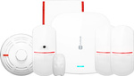 Satel BE WAVE alarm set with 3 motion detectors, smoke detector, siren and remote controller