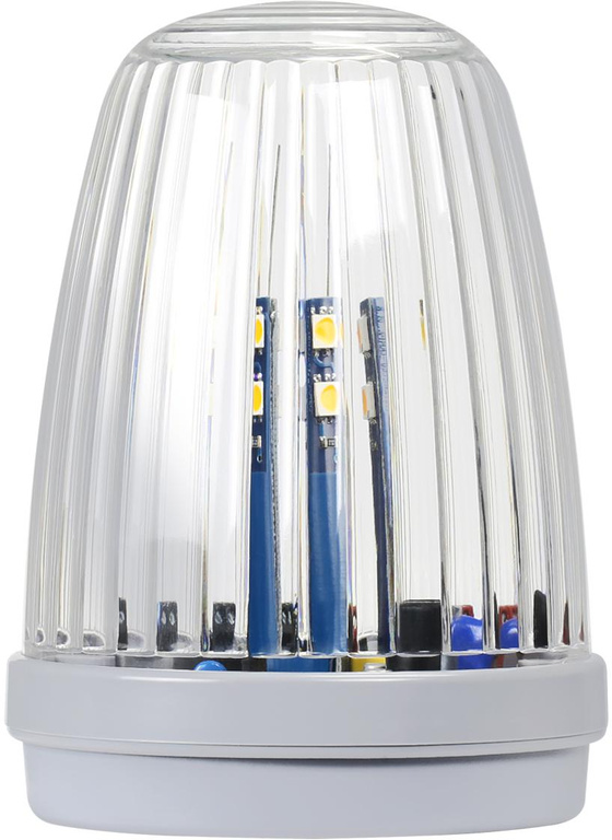 La lampada a LED Proxima KOGUT WHITE con antenna 433,92 MHz (24/230 V CC/CA) si illumina di giallo