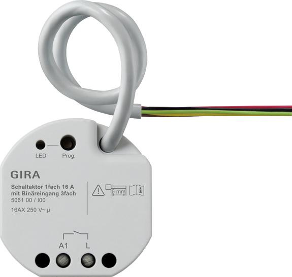 GIRA relay actor 1x 16 A PT bin input. 3x KNX 506100