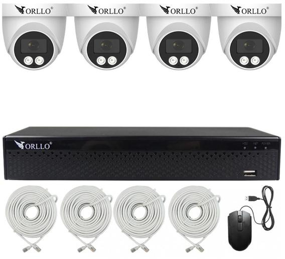 Surveillance Set of 4 PoE ORLLO ECO DOME Cameras