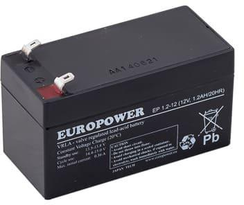 EUROPOWER EP-Serie 12V 1,2Ah AGM-Batterie mit einer Lebensdauer von 6-9 Jahren
