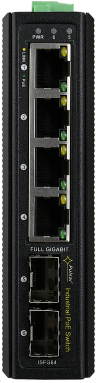 Switch industrial ISFG64 PULSAR (4xPoE, 2xSFP)