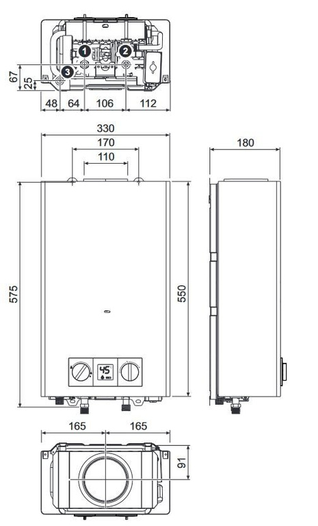 Gas water heater, instantaneous PEGASO PRO 11 NG - natural gas GZ-50