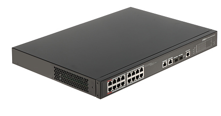 Przełącznik sieciowy Dahua PFS4218-16ET-240-V3 16-portowy PoE+ Gigabit 240W zarządzalny