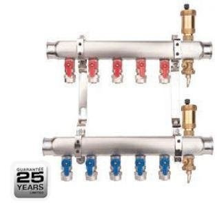 MINI BASE Collettore Inox K2 7 circuiti G1 G1/2