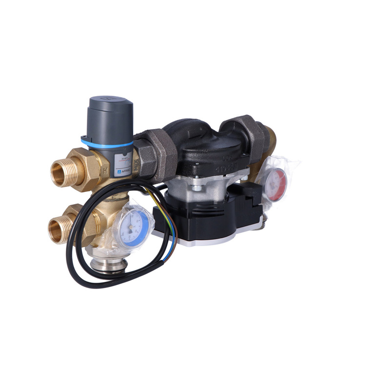Gruppo pompa con valvola miscelatrice termostatica a tre vie Kvs 1,6 gamma 35-60°C