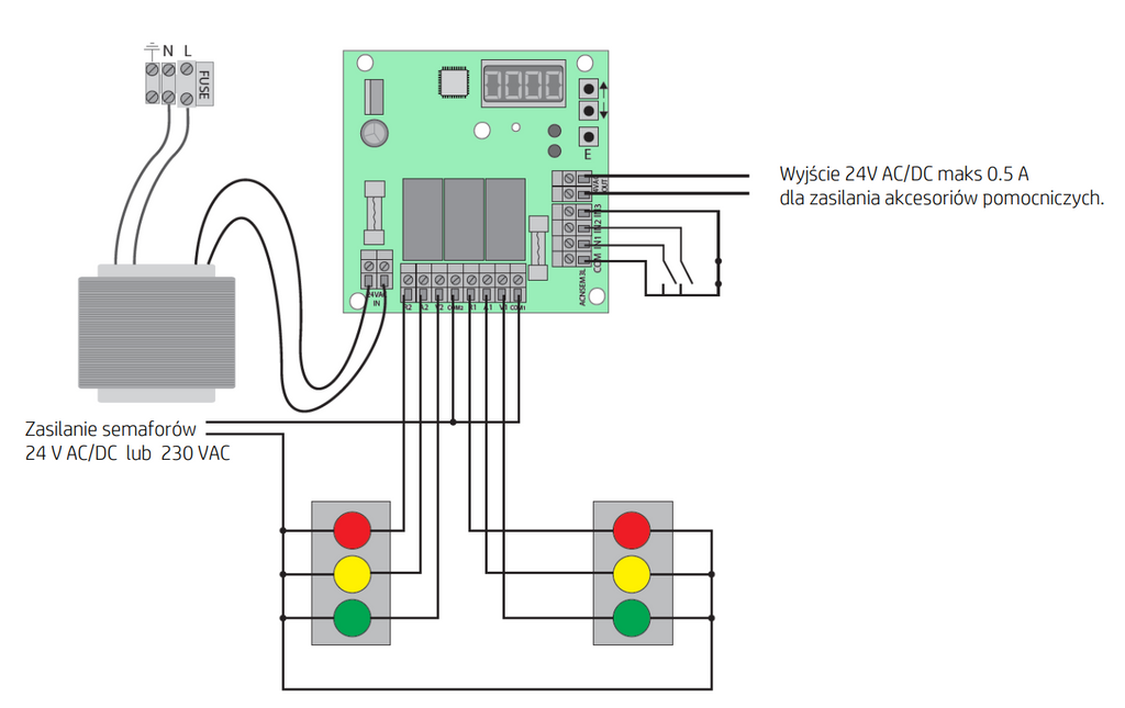 CAME traffic control panel 230V (001PL0592) for semaphores