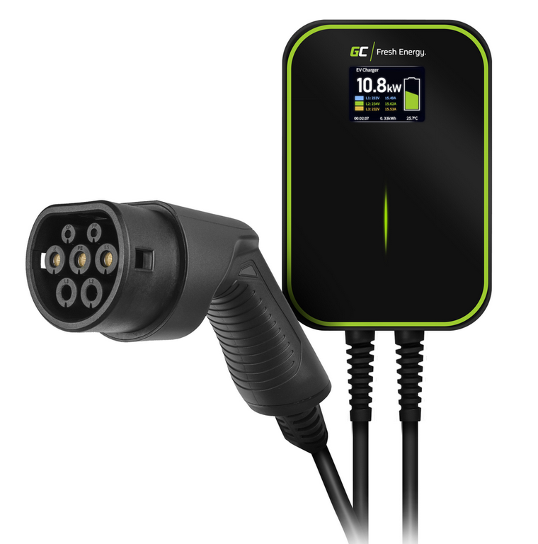 CHARGEUR DE VOITURE ELECTRIQUE Green Cell WALLBOX EV POWERBOX 22kW TYPE 2 (6m) 3-FAZ EV14