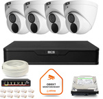 Kit di sorveglianza IP BCS Point 4x telecamere BCS-P-EIP28FWR3-Ai2 DVR con unità da 1 TB