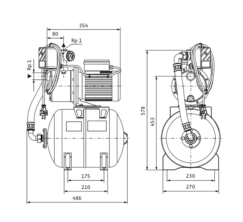 Selbstansaugendes Haushaltshydrophor HWJ 202-EM-2