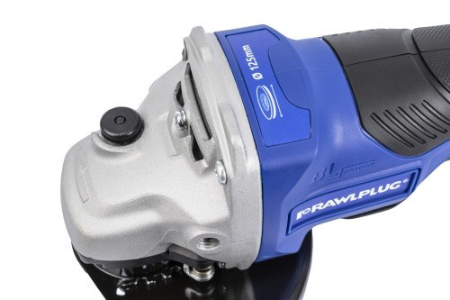 Sarokcsiszoló 18V 125mm lapátos sebességszabályozó 2 újratölthető 5Ah akkumulátorok töltő tok RawlCase