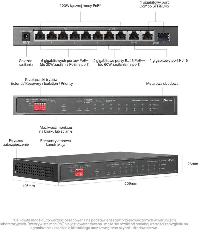 SWITCH TP-LINK TL-SG1210PP