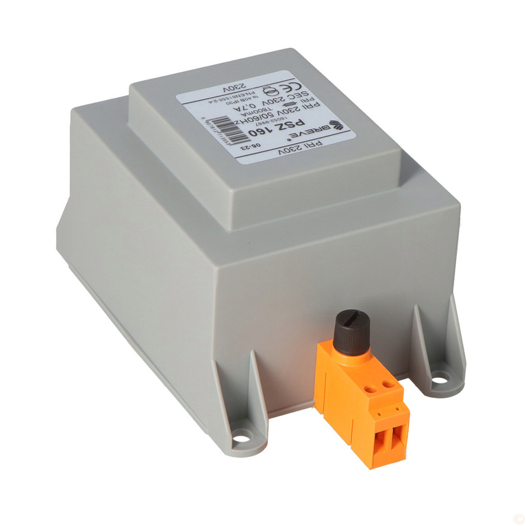 Transformator monofazat PSZ 160 230V la 230V IP30 pe șină DIN TH-35 în carcasă modulară cu protecție