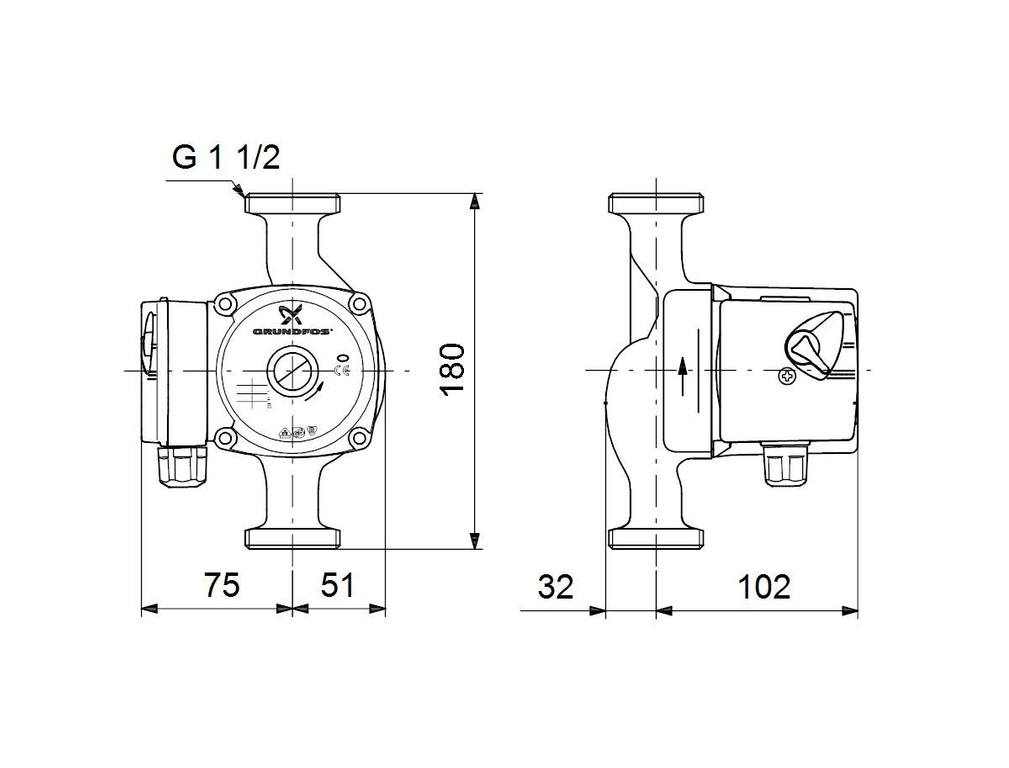 Pompă de circulație UPS25-40 N 180 1x230V 50Hz 9H