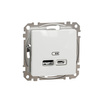 USB charging socket A+C 2.4A, white SEDNA DESIGN