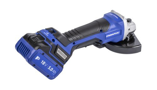 Szlifierka kątowa 18V 125mm łopatkowa regulacja obrotów 2 akumulatory 5Ah ładowarka walizka RawlCase