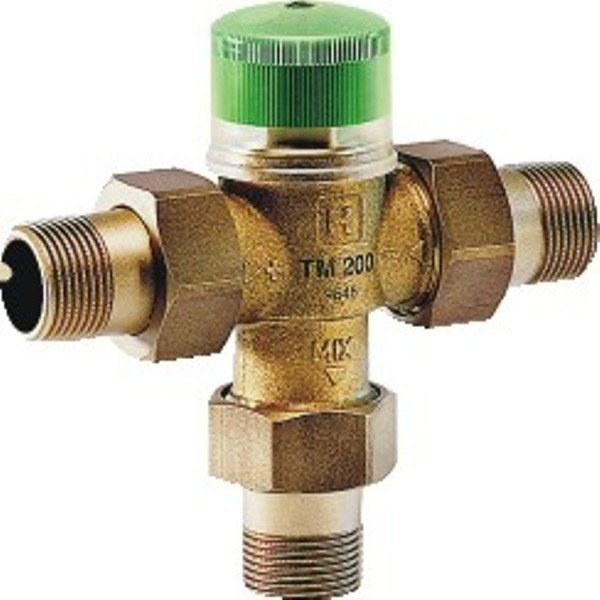 Robinet termostatic pentru apă caldă menajeră, 3/4 inch, cu racorduri cu șurub, interval 30-60 0C