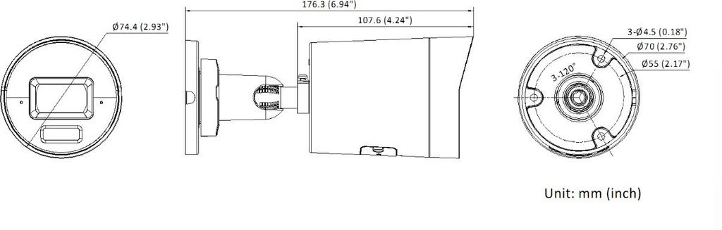 Cameră IP Hikvision DS-2CD2067G3-LI2UY SL 2.8mm negru
