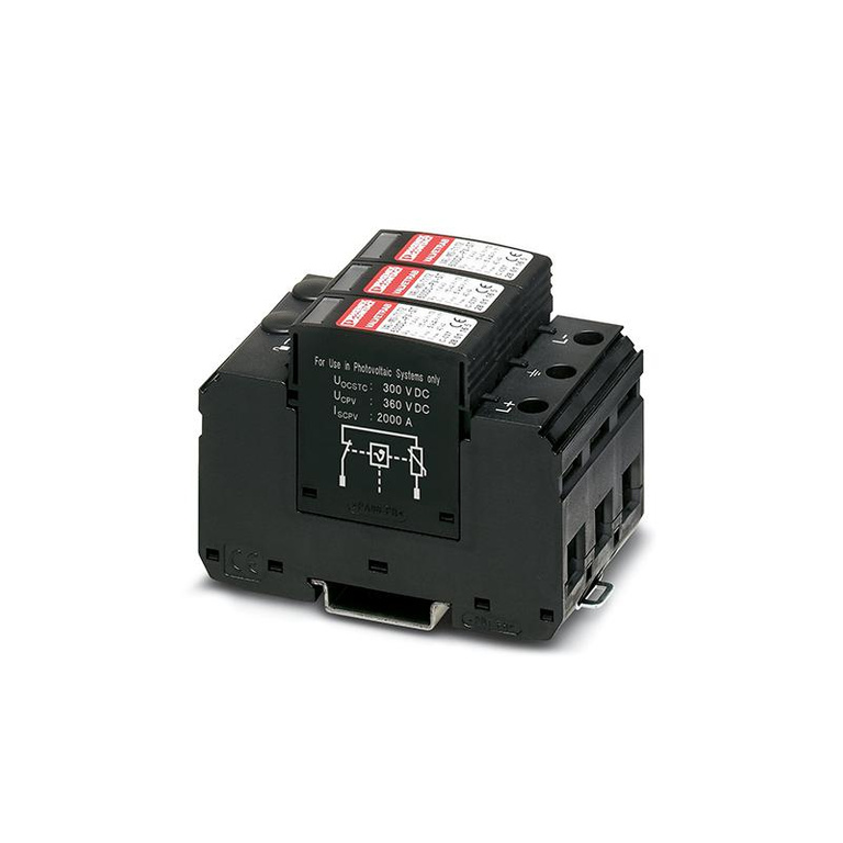 600V DC Type 2 surge arrester, Phoenix, PV PROTECTION VAL-MS 600DC-PV/2+V