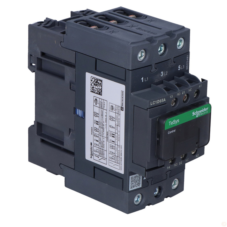 Výkonový stykač TeSys D 65A 30kW 3P 1NO 1NC cívka 230VAC EVK krabicové svorky