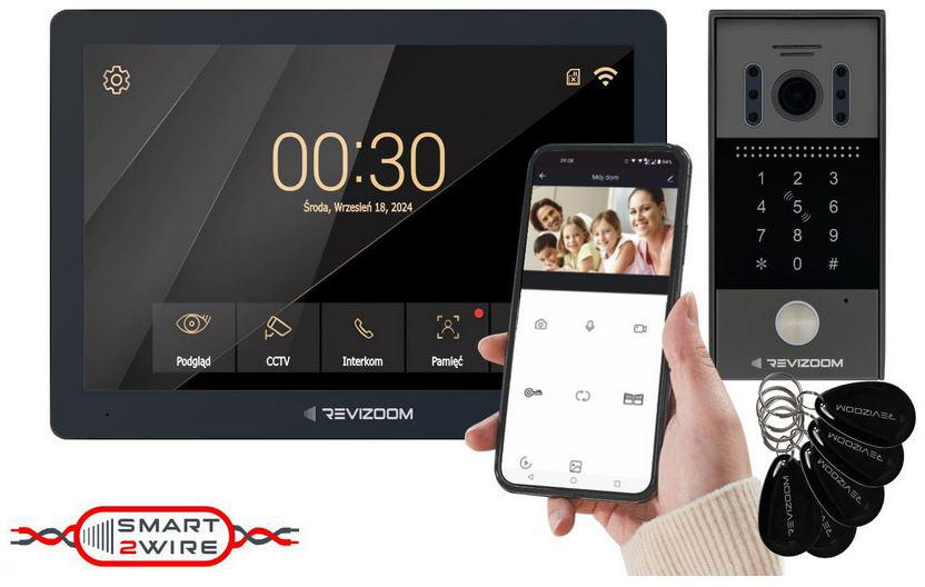 Wideodomofon Revizoom RM-T203HD Black z kamerą RC-212HD-CK1